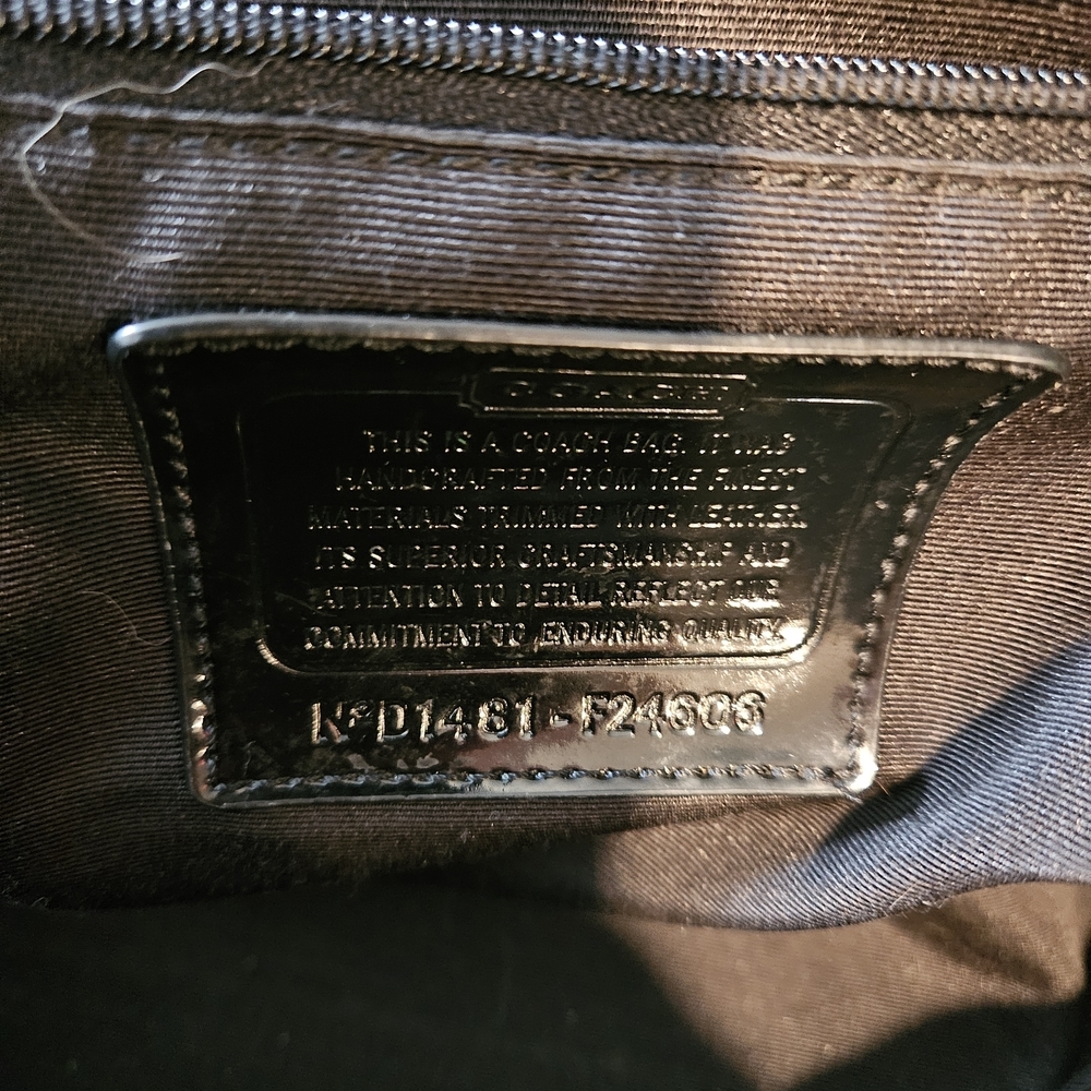 COACH Peyton Signature Cora Domed Satchel Black Grey Monogram Bag F24606 Clean - Picture 11 of 11